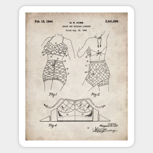 Two Piece Bathing Suit Patent - Fashion Designer Beach House Art - Antique Sticker